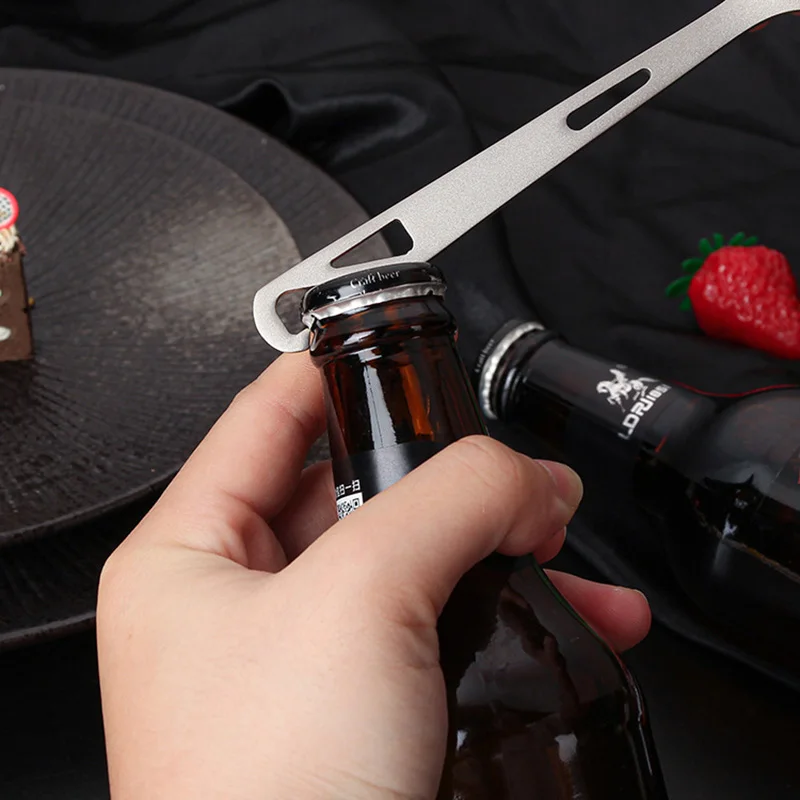 

Уличная Титановая Ложка, столовая посуда для кемпинга, открывалка для бутылок, пикника, ужина, вилка из титановой вилки для Путешествий, Пох...