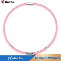 rainso new 2021 fashion necklaces for manwoman birthday gift length 52cm cilicone negative ion sport power necklace