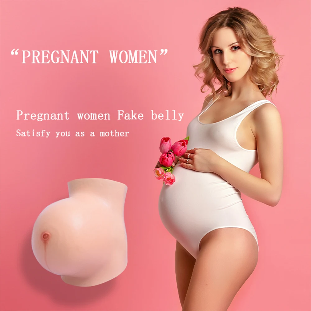 

Oetn Artificial Pregnancy Fake Stomach Silicone Fake Pregnant Belly 8-10months Pregnant Prosthesis for lady/men actors
