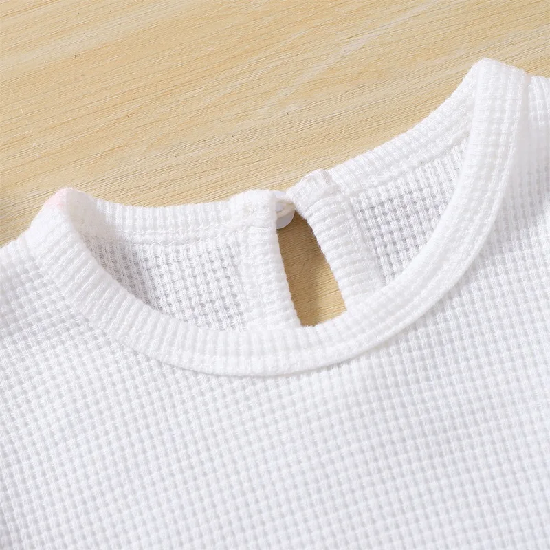 Summer Baby Clothes Waffle Bodysuit Romper Cute Bear Embroidery Short Sleeve Front Pocket Jumpsuit Baby Girl Boys Casual Clothes images - 6
