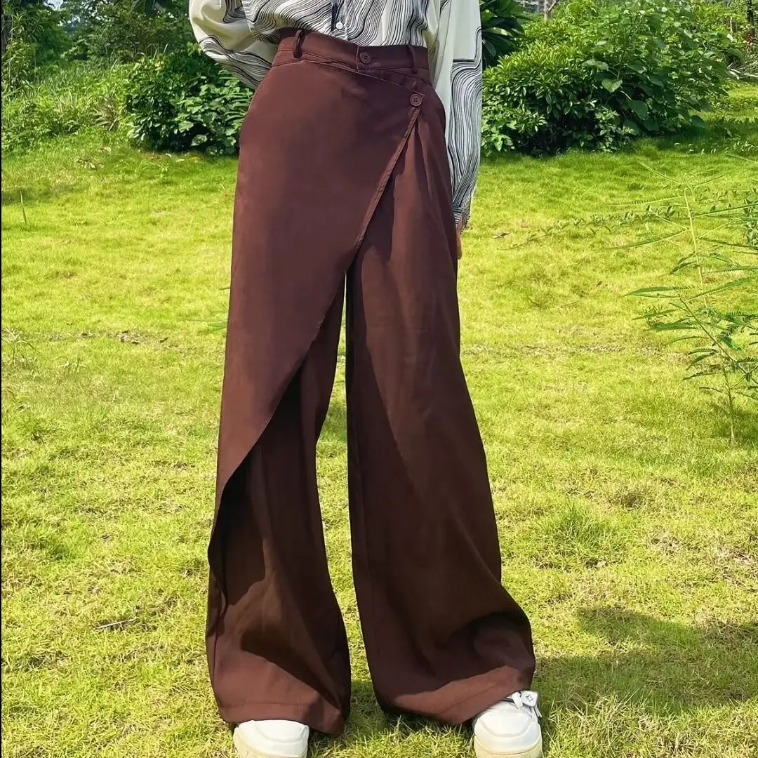 Винтажные нишевые боковые плиссированные лоскутные брюки Yamamoto большого размера