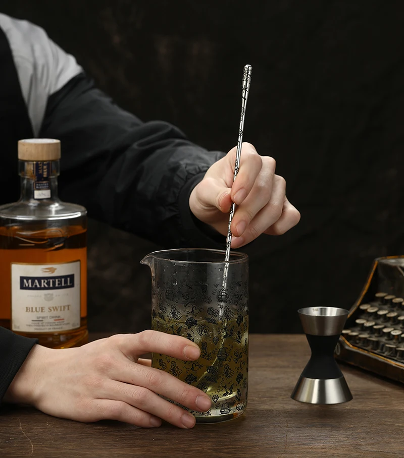 Ложка для татуировки коктейля барная ложка с узором Tiki из нержавеющей стали