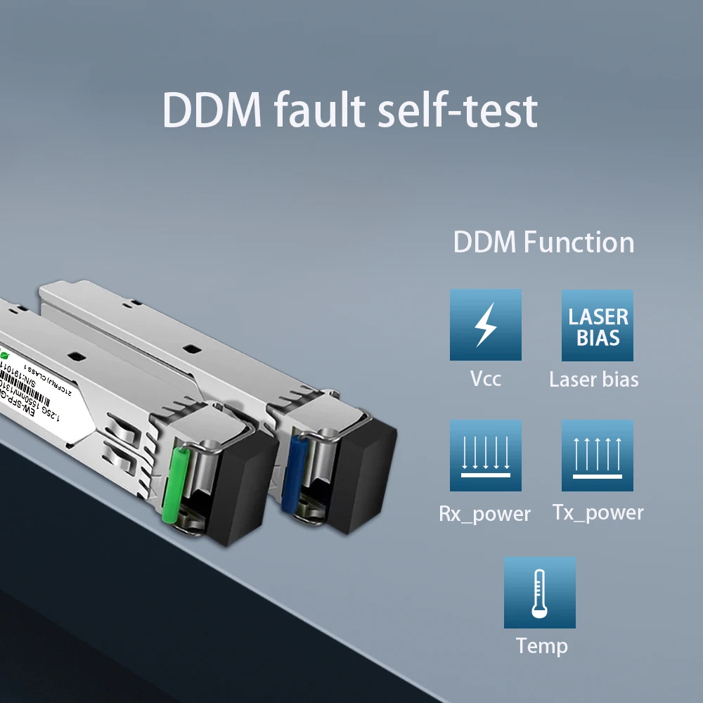 Gigabit LC SFP Module Single Fiber Optical Transceiver 1.25G Fiber SFP Switch Module 20km Compatible with CISCO/Mikrotik Switch