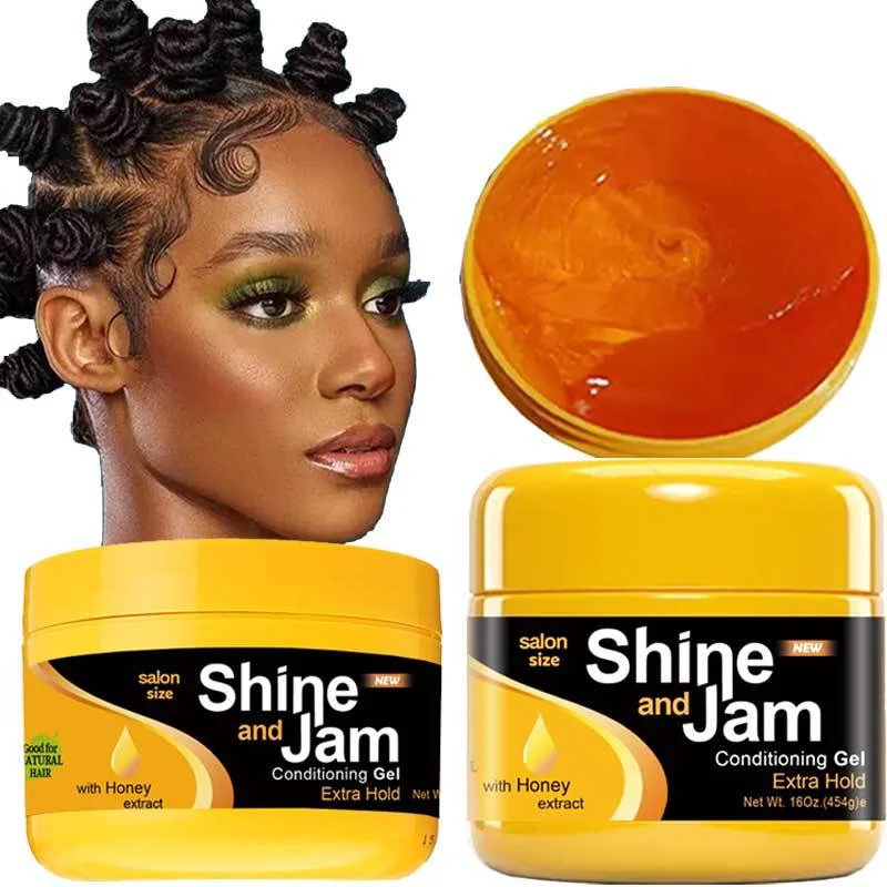 Shine And Jam Gel Strong Hold Braid Gel Per Twist Locs Trecce Edge No Flake Intrecciare Il Gel Edge Control Tames Crespo Hair Styling
