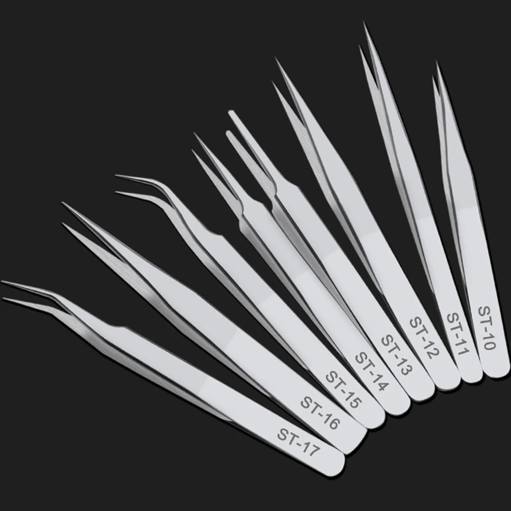 

1pc Hand Tools Tweezers Precision Stainless Steel Anti-static Tweezers Electronic Phone Repair Tool Precision Tweezers