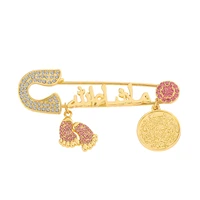 sweater clip muslim islam rhinestone jewelry alloy feet pendants elegant brooch pin badge religious fashion clothing decoration