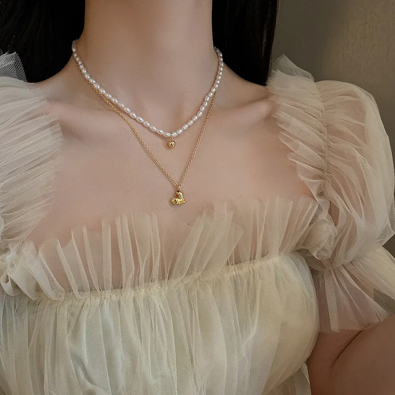 

Милое корейское жемчужное колье Ailodo, ожерелье с подвеской в форме сердца для женщин, элегантное ожерелье для вечеринки и свадьбы, Модная биж...
