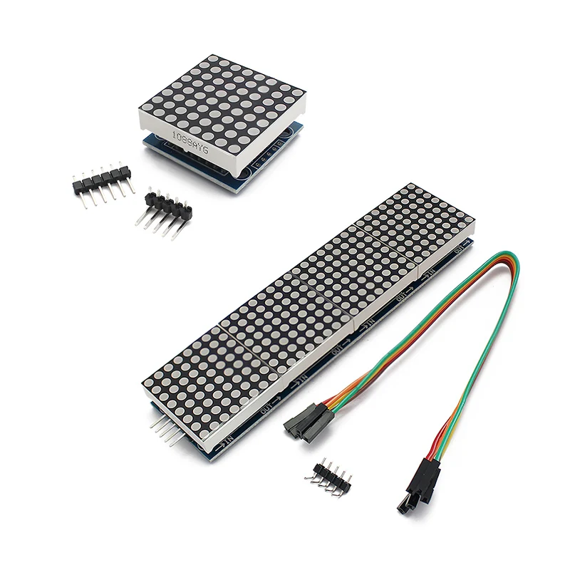

MAX7219 Dot Matrix Module 5V 8*8 LED Display, 4-in-1 Display 5P Line Control Single Chip Microcomputer Module Diy Kit