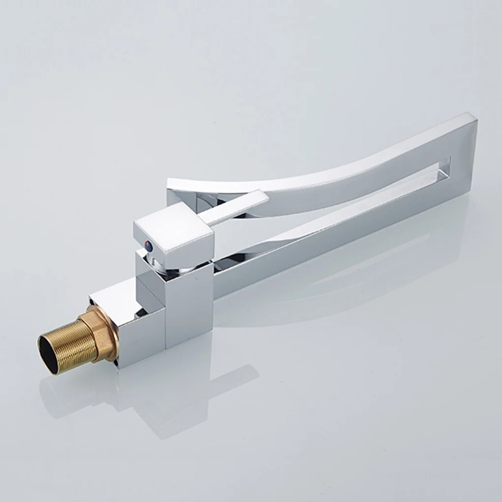 

G 1/2" Wrench Single Hole Brass Basin Faucet Waterfall Bathroom Faucet Basin Hot Cold Water Mixer Tap