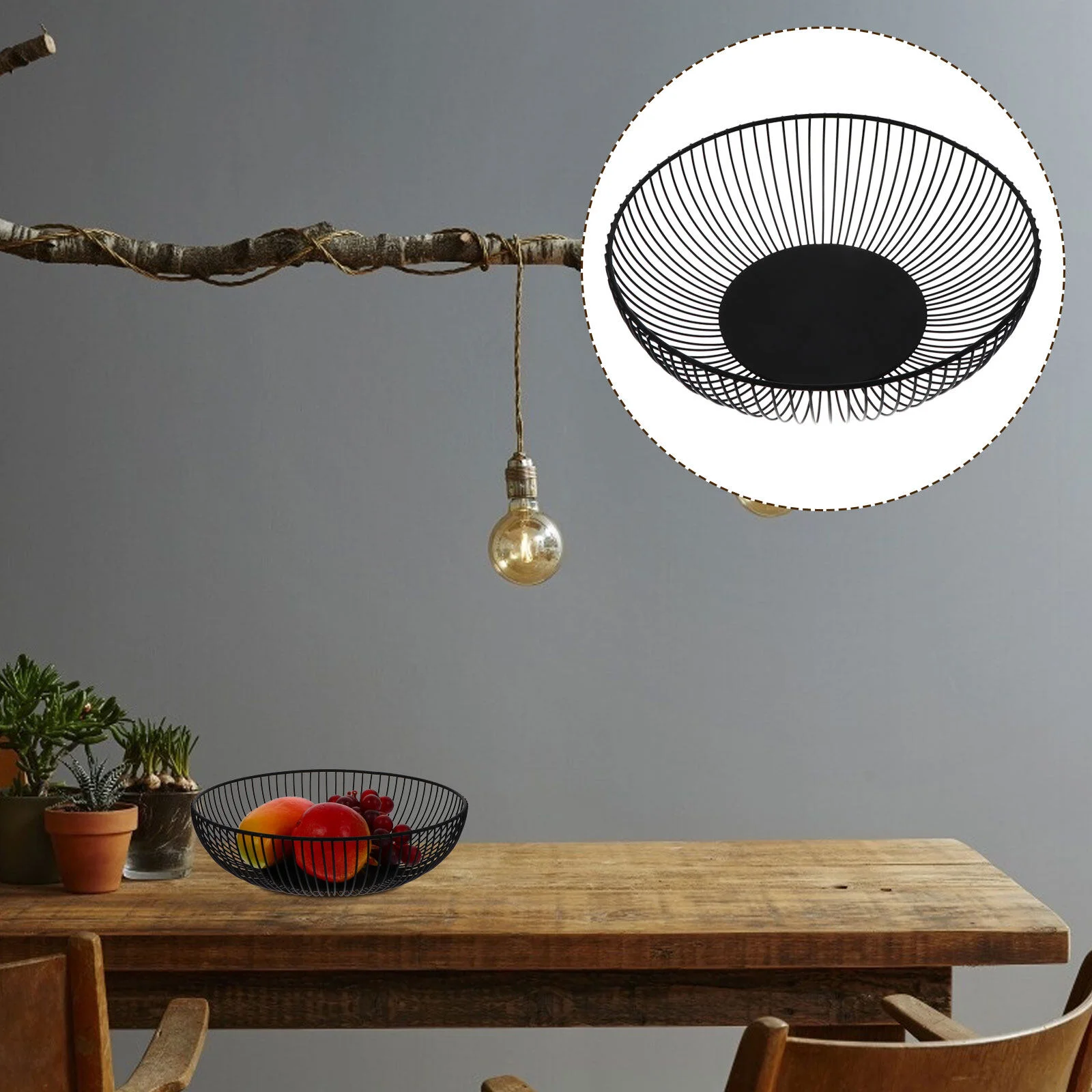 

Fruit Basket Bowl Living Room Fashion Fruit Dish for Black Kitchen Decor