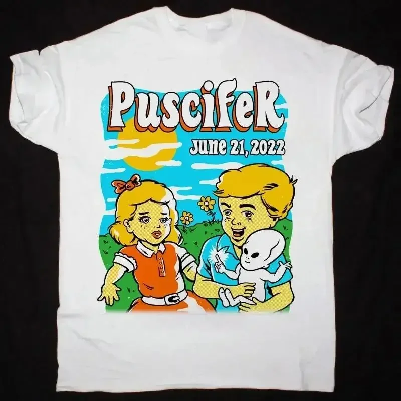 Фото Белая хлопковая футболка Puscifer Band For Friends, все размеры, лучшая цена №1
