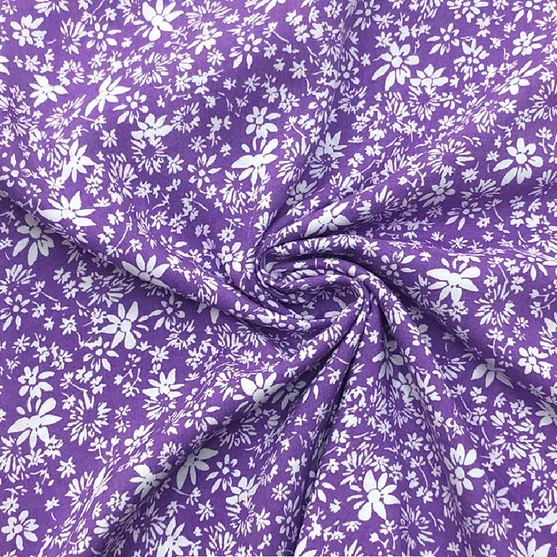 3/5/10M Ditsy Viscose Fabric Printed Cloth Sewing Quilting Fabrics For Dresses or Bedding Sheet - By the Meter Black/Green/Red |