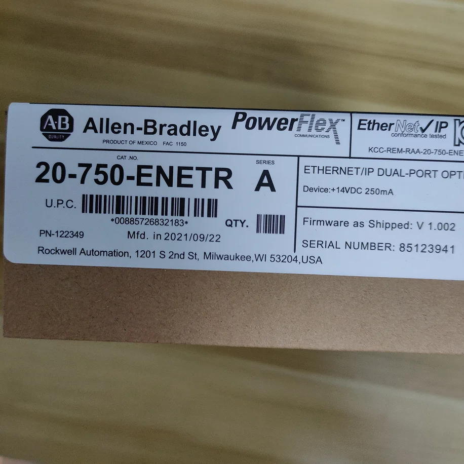 

Новый заводской герметичный Allen-Bradley 20-750-ENETR 750 2-P ENet/IP модуль AB