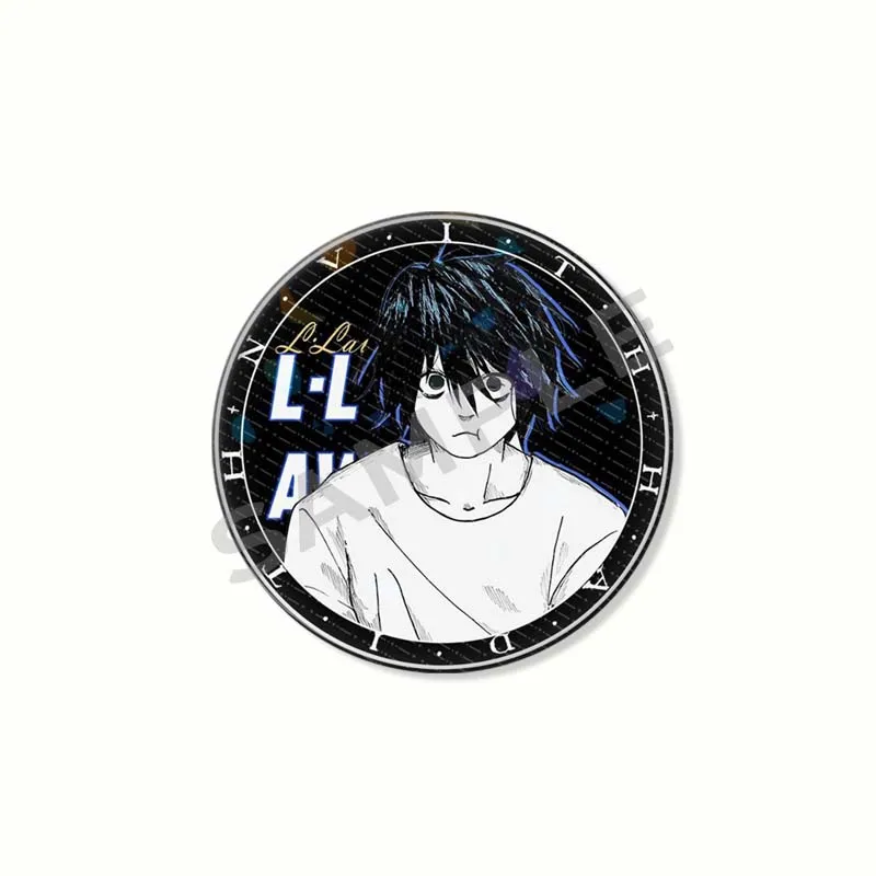 Classic Anime Death Note Button Pin Tinplate L Yagami Light Ryuk Round Brooch Cosplay Cartoon Badge Backpack Clothes Accessories
