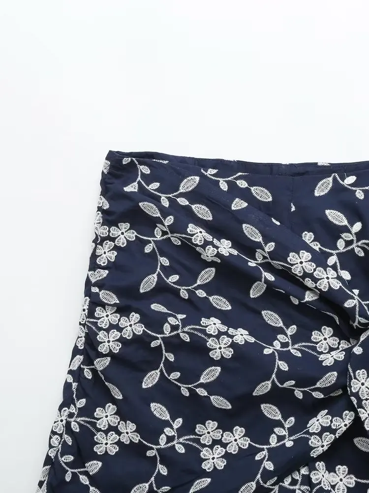 Jenny&Dave French Country Fashion Ladies Harem Bermuda Casual Cotton Embroidery Shorts for Women