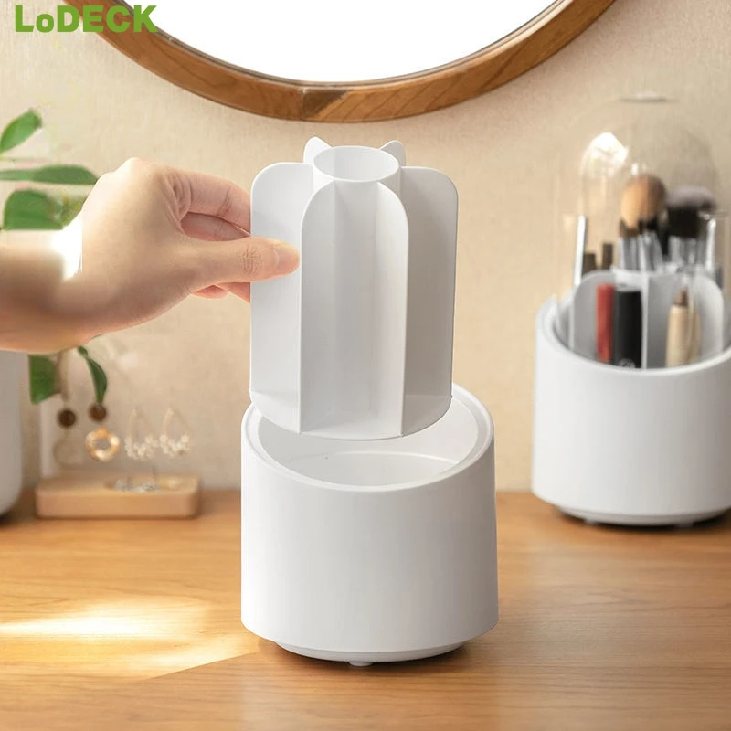 Органайзер для макияжа LoDECK вращающаяся на 360 ° банка кистей коробка офисные