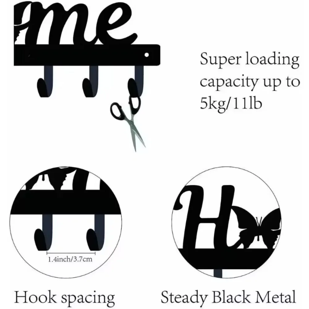 Стильная настенная вешалка для ключей в виде бабочки 6 крючков идеально подходит