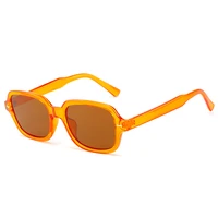 new arrival jelly pink rectangle sunglasses women decorative transparent frame oculos glasses comfortable ladies sun glasses