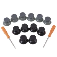new 7pcsset black gray 3d analog stick for xbox 360 controller thumbsticks caps for x box 360 gamepad repair parts with tool