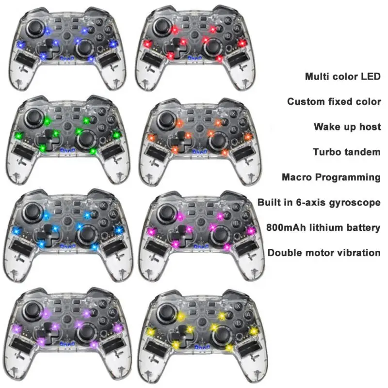

Transparent Wireless Joystick For Nintendo Switch Gamepad Wireless Wake Up Game Controller For Switch/switch Oled Bluetooth Rgb