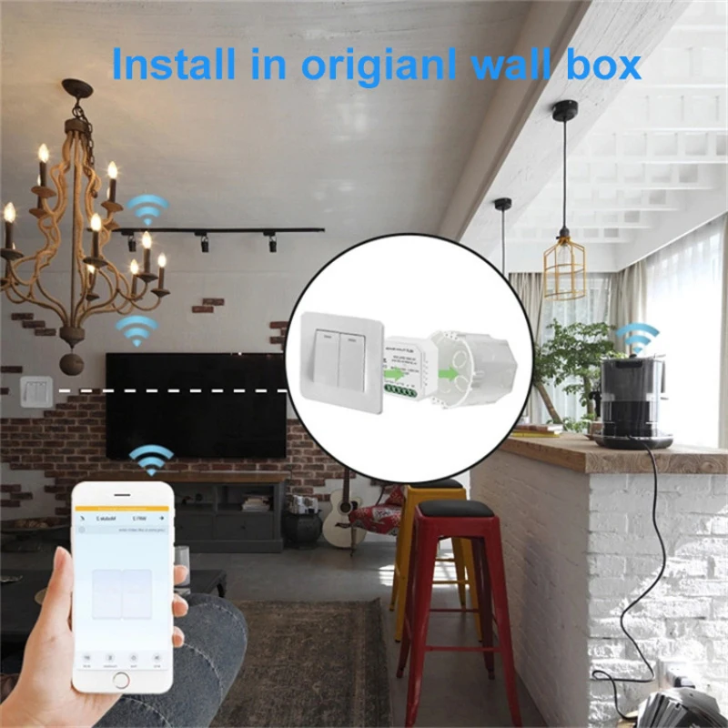 

CORUI Tuya Zigbee 3.0 Smart Switch MINI 1/2 Gang Zero-fire Dual-control DIY Home Device Dark Switch Modification Parts
