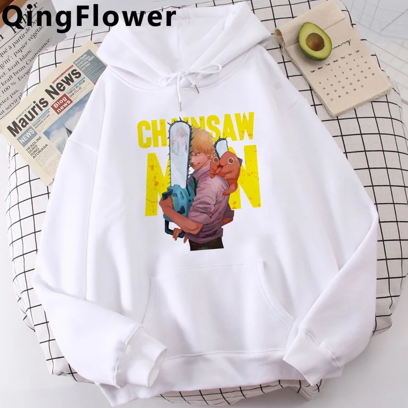 

Chainsaw Man Pochita Makima hoodies men anime long sleeve top graphic Korean style pulls Hood men aesthetic pulls