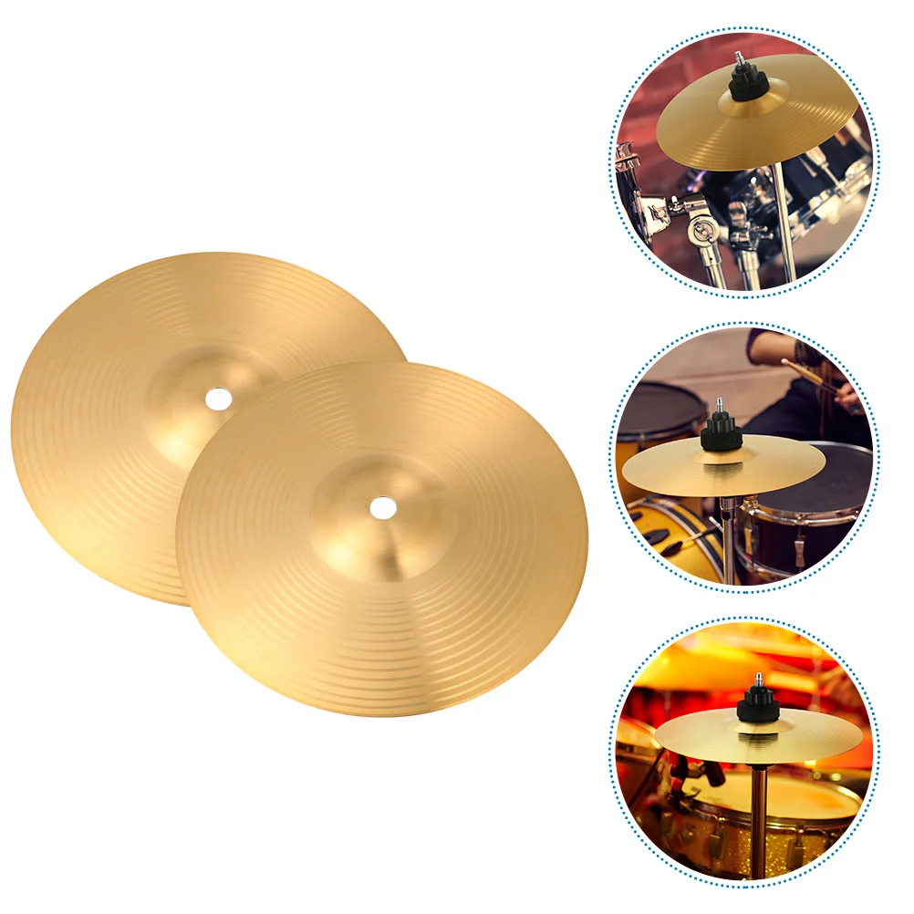 

2 Pcs Cymbals Drum Part Supplies Anti-rust Jazz Fitting Electronic Kit Thin Creative Brass Drums musical instrument
