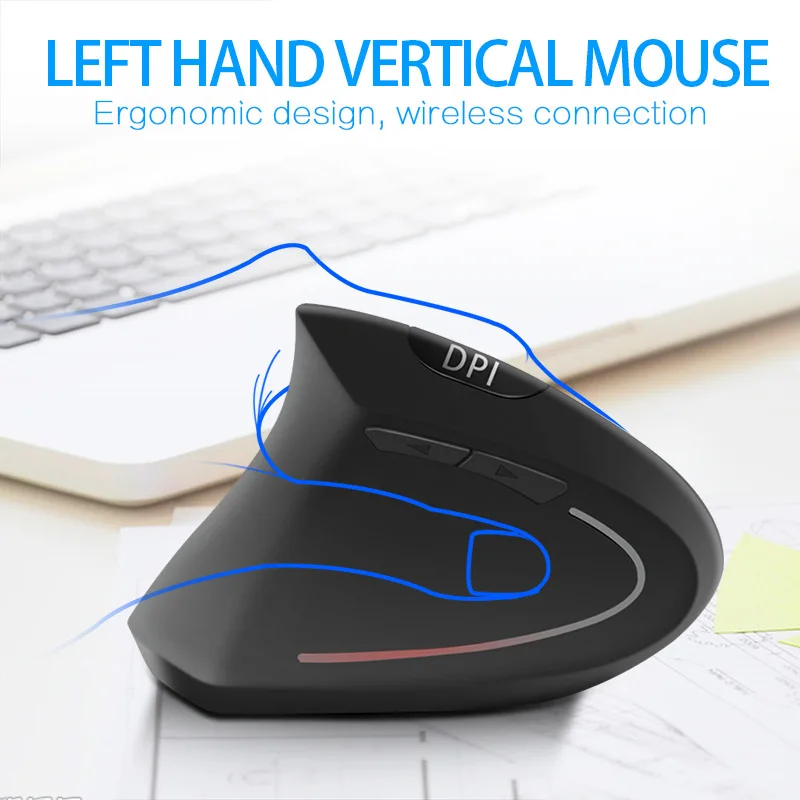 Mouse Vertical Five-generation Left-handed Wired Wireless Computer Mouse Wireless Mouse Left-handed Mouse Computer Peripherals