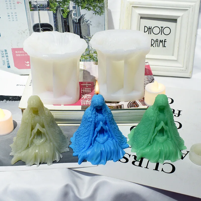 Witch Candle Silicone Mold DIY Handmade Gypsum Aromatherapy Soap Making Crystal Epoxy Resin Mold Desktop Helloween Decoration