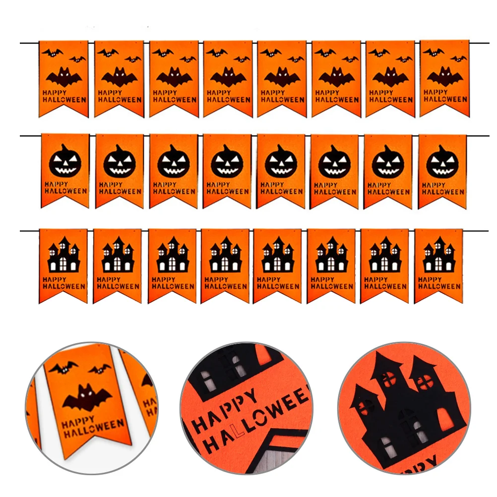 

Banner Party Wall Garland Hanging Pumpkin Ornament Bat Banners Bunting Fabric Garlands Happy Decoration Supplies Non