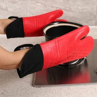 1pc silicone oven gloves food grade heat resistant oven mitts kitchen cooking bbq gloves microwave mittens for kitchen oven