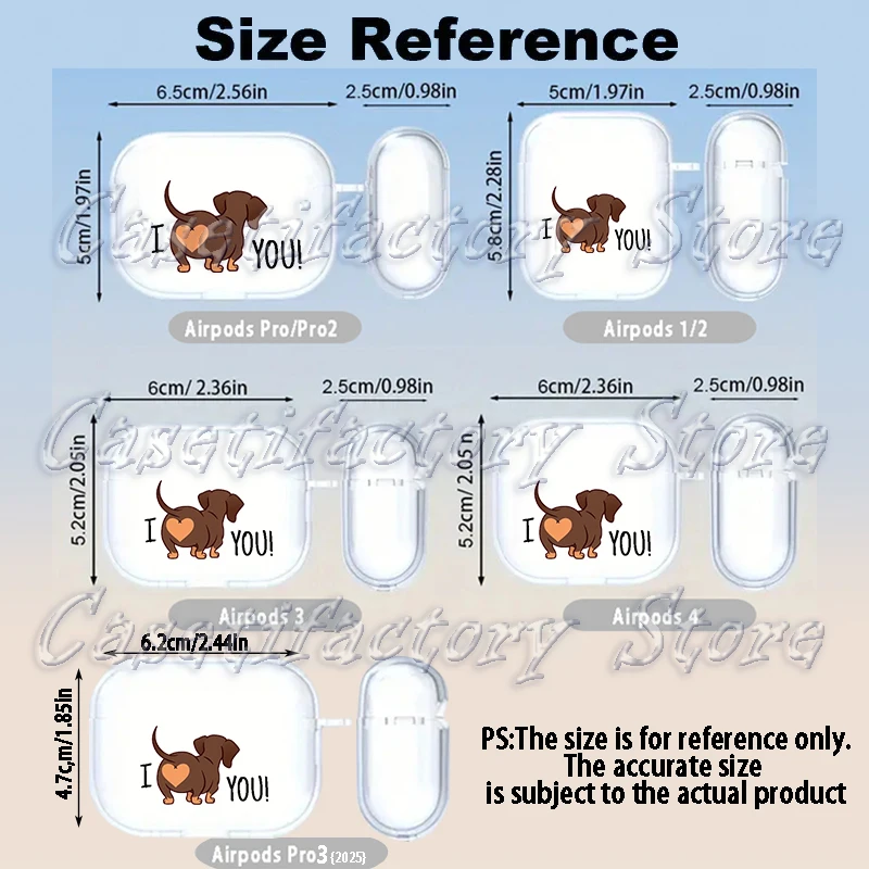 Фото Чехол для Airpods Pro3 2 Airpod Cover Cute Dachshund Airpods 2 4 3rd Pro 3 2025 Забавный мягкий чехол для домашних животных Air Pod в подарок №2