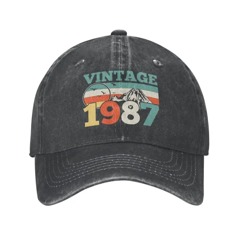 

Винтажная хлопковая бейсболка на заказ, модель 1987 года, для дня рождения, для женщин и мужчин, дышащая уличная шапка для отца