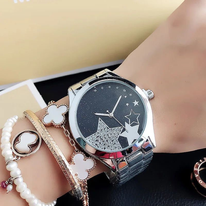 Brand Wrist Watches Women Girl Ladies Crystal Style Quartz Casual Steel Metal Band Clock m54