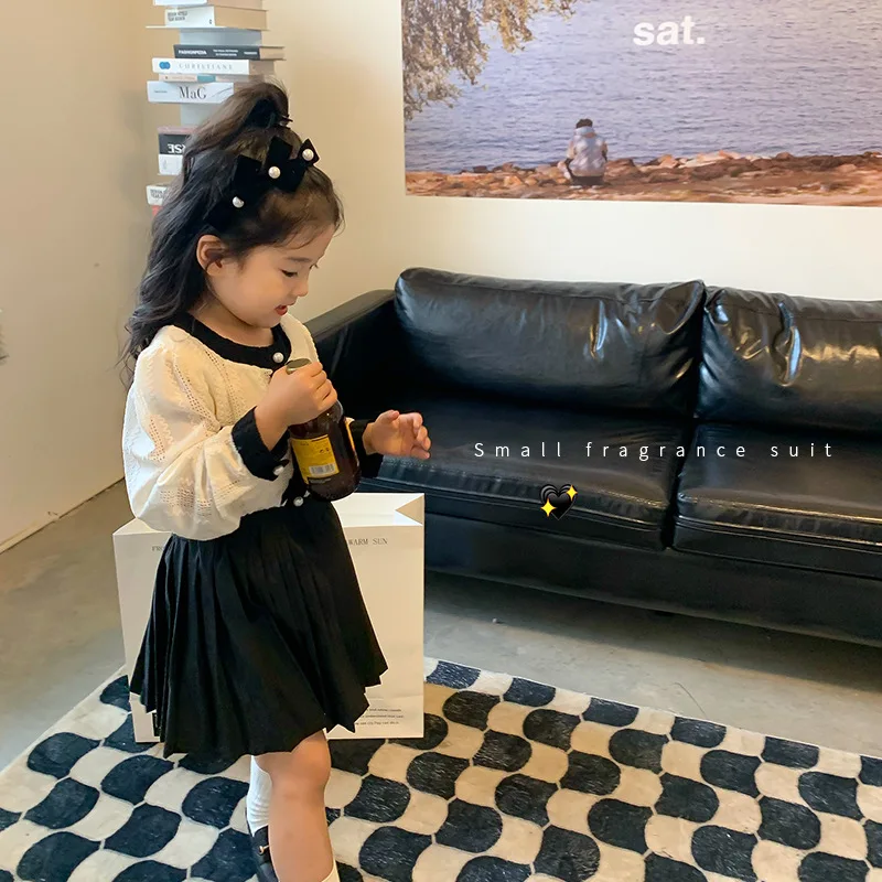 

Children Clothes 2022 Spring Autumn New Korea Simple Clothes Casual Cotton Solid Fashionable Sweet Casual Baby Girl Clothes Set