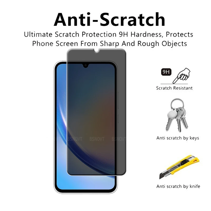 4/3/2/1 шт. для Samsung Galaxy A34 Стекло закаленное стекло 9H HD клей антишпионская защита