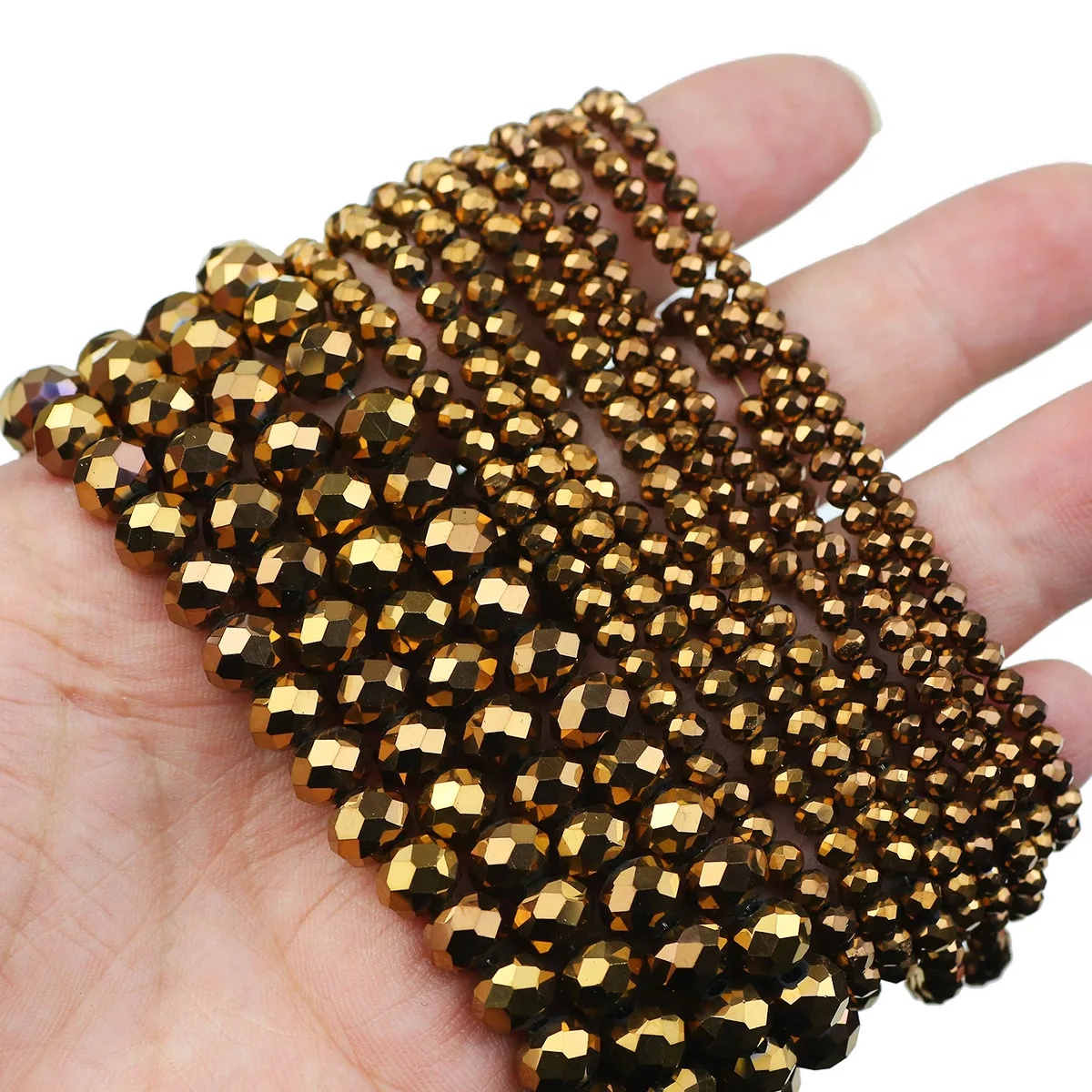 Плоский круглый угол огранки австрийский кристалл античный медный цвет