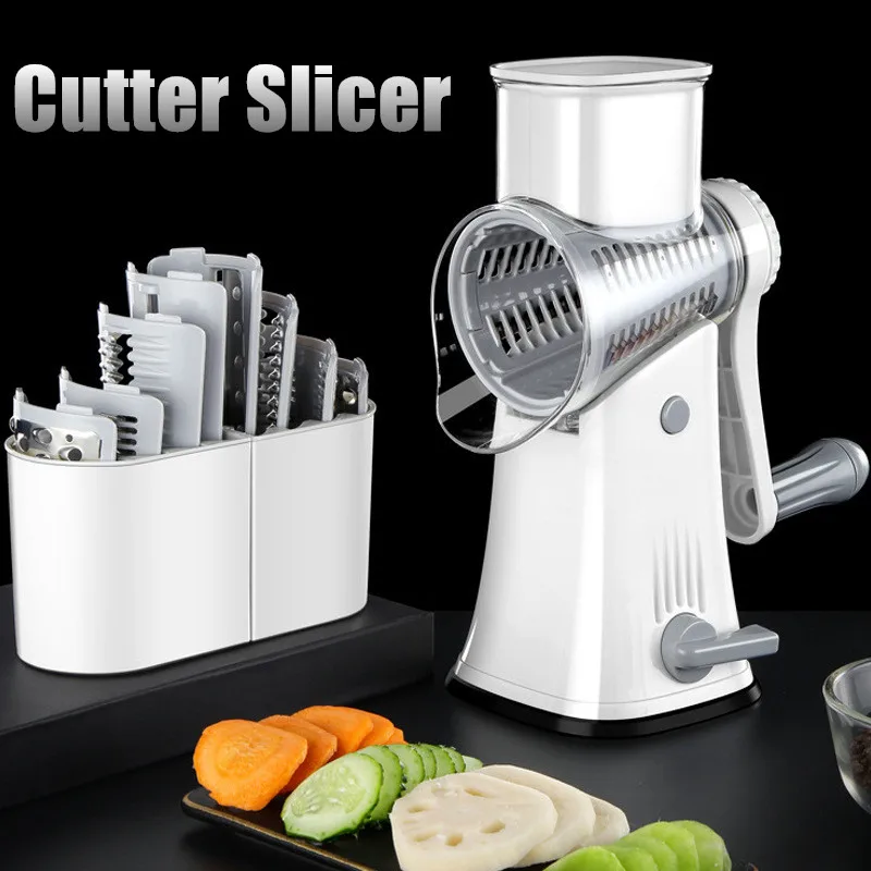 

Vegetable Cutter Slicer Chopper Machine with 5 Set Blades Thick Wire Wavy Grinding Garlic Cheese Kitchen Accessories Tool