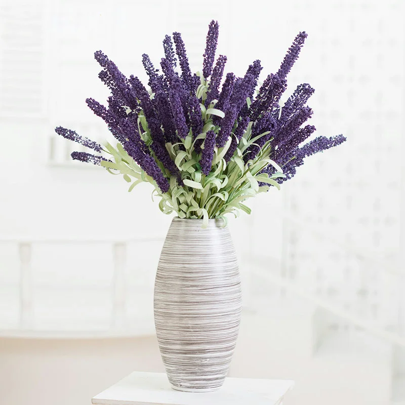 

45CM Garden PE Artificial Flower 12 Head Particle Lavender Indoor Flower Arrangement with Grass