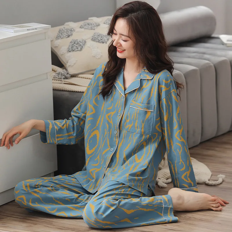 Pickbird Women's Pajamas Set 100% Cotton Button-up Sleepwear Lightweight Pjs Soft Long Sleeve Casual Loose Loungewear