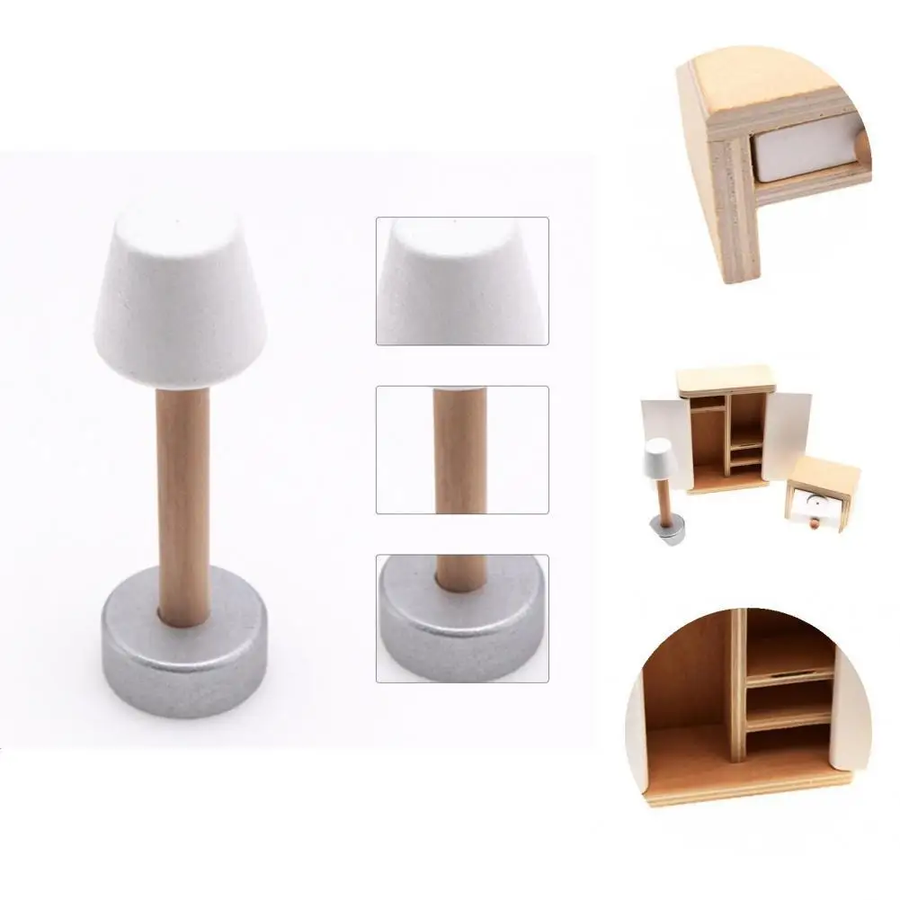 

3Pcs/Set Dollhouse Cabinet Set Novel Wood Eye-catching for Children Dollhouse Furniture Set Dollhouse Wardrobe Set