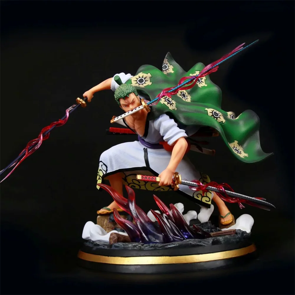 

Anime One Piece Roronoa Zoro Santoryu Kimono PVC Action Figure Collectible Model Doll Toy 31cm