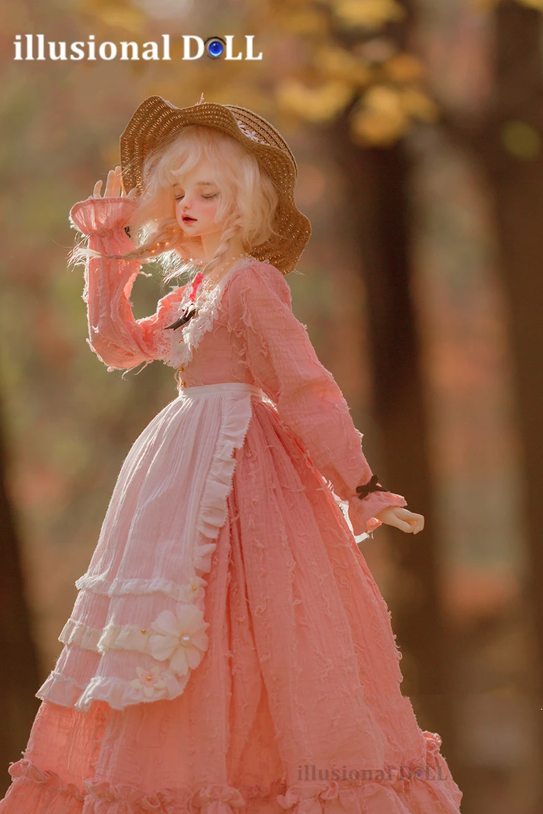 

Doll Dress Cloth for 1/3 BJD Doll vintage Long pink dres for doll SDGR SD10/13