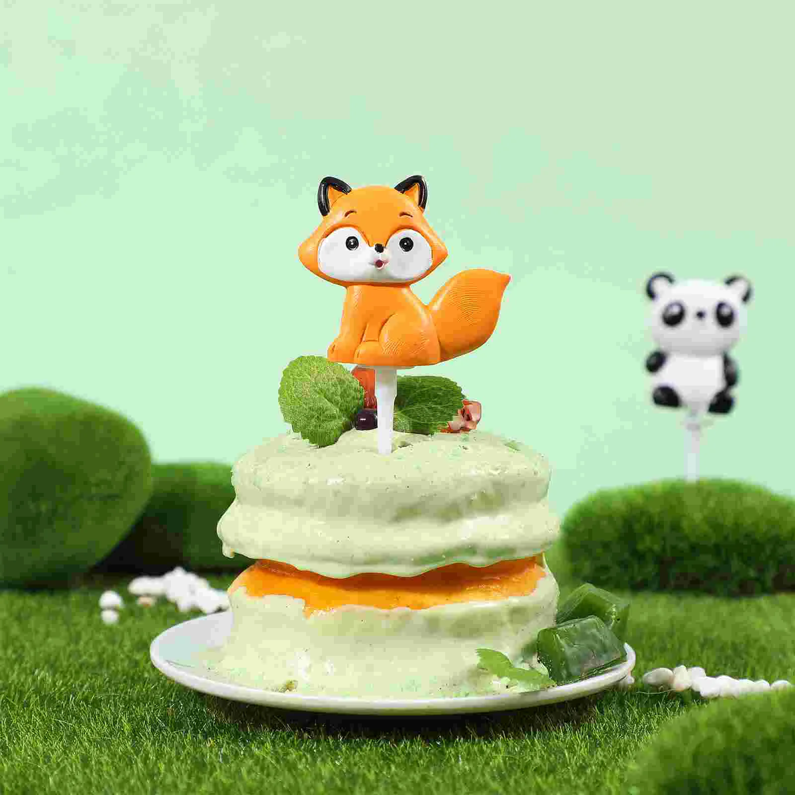 

Toyvian 5Pcs Jungle Animals Cake Toppers Party Cake Insert Decoration Party Favors