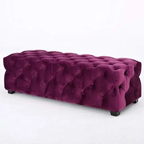 

Velvet Ottoman, Grey
