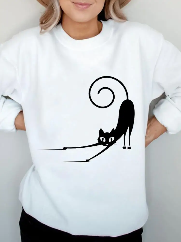 

Cat Lovely Trend Cute 90s Sweatshirts Fashion Female Women Clothing Casual Print Autumn Spring Long Sleeve Graphic Pullovers