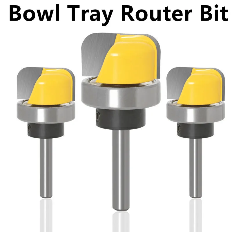 

6.35mm Shank Bowl Tray Template wood router bit 1/4 Set Two Flute Milling Cutter Carbide Alloy Woodworking Machine CNC tools