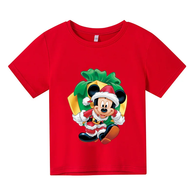 

2023 Summer Children Cartoon T-shirt for Boy Disney Mickey Mouse Boys T Shirt Girls Tops Tees Cartoon Kids Clothes