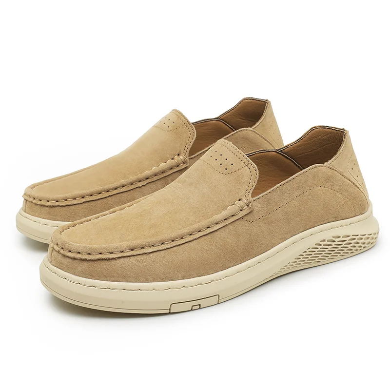 COZOK зимние мужские лоферы кожаные туфли без шнуровки новинка 2024 мужская