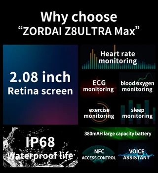 ZD8 Ultra MAX Smart Watch Ultra Series 8 49 Smart Watch Ultra NFC Sports Smartwatch Men Bluetooth Call watches Wireless Charging 2